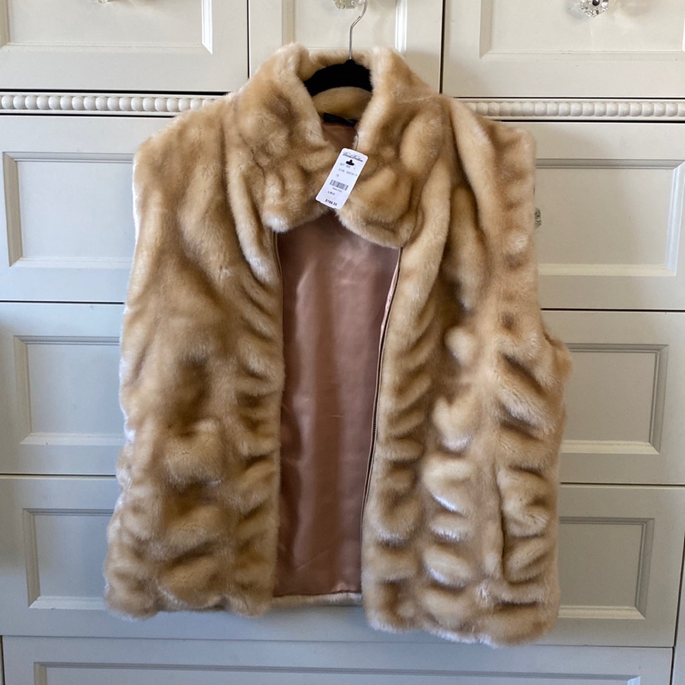 Faux minx vest